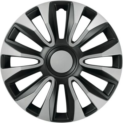 PILOT Avalone Silver & Black - 4 Copricerchi - Universali per Cerchi in Acciaio PILOT Avalone Silver & Black - 4 Copricerchi - Universali per Cerchi in Acciaio