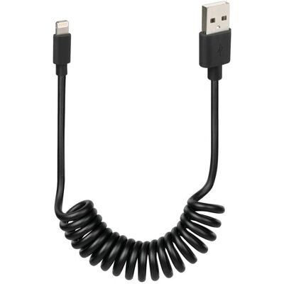 Generic - Apple 8-pin Spiral USB Cable - Nero - 1 m - Cavo USB Generic - Apple 8-pin Spiral USB Cable - Nero - 1 m - Cavo USB