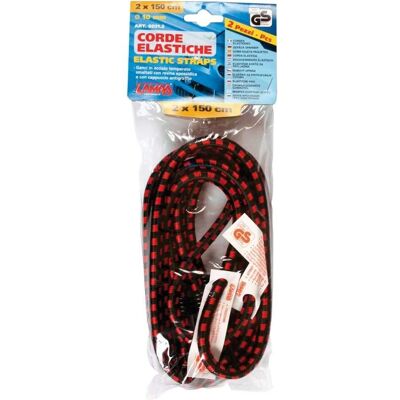 LAMPA 99135 - Corda Elástica - 10mm, 2x150cm, Ganchos de aço LAMPA 99135 - Corda Elástica - 10mm, 2x150cm, Ganchos de aço