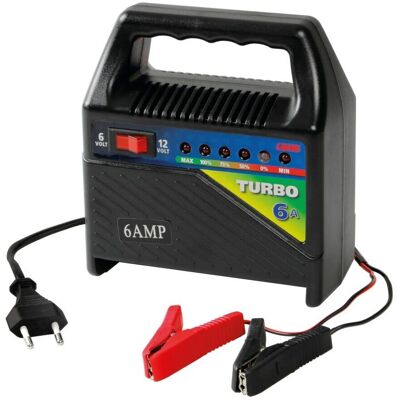 LAMPA Turbo 6 a Chargeur de batterie - Double isolation, Protection contre surcharge, Inversion de polarité, Compact LAMPA Turbo 6 a Chargeur de batterie - Double isolation, Protection contre surcharge, Inversion de polarité, Compact