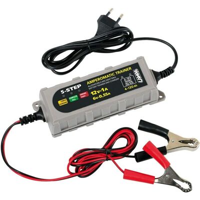 Amperomatic Trainer Batteriladdare - 6/12V, 0,55/1A - Batterityp: Bly, Gel, AGM Amperomatic Trainer Batteriladdare - 6/12V, 0,55/1A - Batterityp: Bly, Gel, AGM