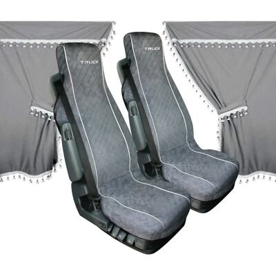 LAMPA Melissa Ensemble Intérieur Camion en Microfibre - Gris - Publicité LAMPA Melissa Ensemble Intérieur Camion en Microfibre - Gris - Publicité