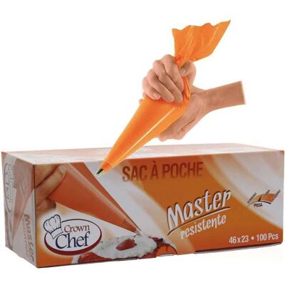 Crown 100 Sac à pâtisserie Arancio - Resistente, 80 Micron Crown 100 Sac à pâtisserie Arancio - Resistente, 80 Micron