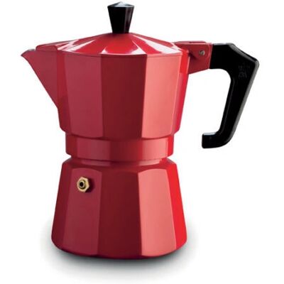 PEZZETTI Italexpress - 3 Tassen - Rot - Moka Topf PEZZETTI Italexpress - 3 Tassen - Rot - Moka Topf