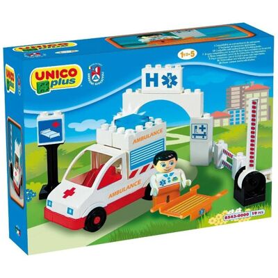 Androni 85430 Ambulance Stavebnica - 19 Dílů pro 2+ Dětí Androni 85430 Ambulance Stavebnica - 19 Dílů pro 2+ Dětí