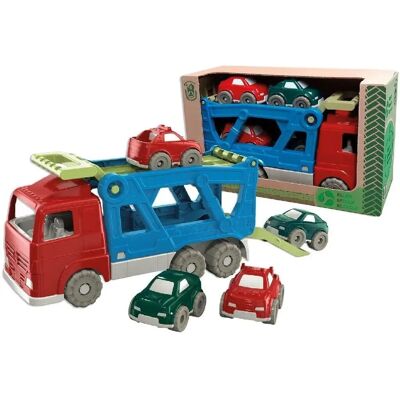 Androni Giocattoli Gerecycled Plastic Transporter - 4 Auto's - Speelgoedvoertuig Androni Giocattoli Gerecycled Plastic Transporter - 4 Auto's - Speelgoedvoertuig
