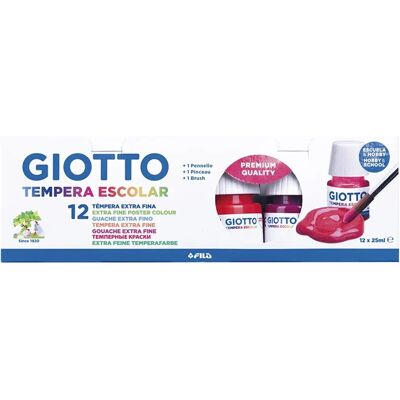 GIOTTO Wasserfarbenset - 12 Farben & Pinsel - 25ml GIOTTO Wasserfarbenset - 12 Farben & Pinsel - 25ml