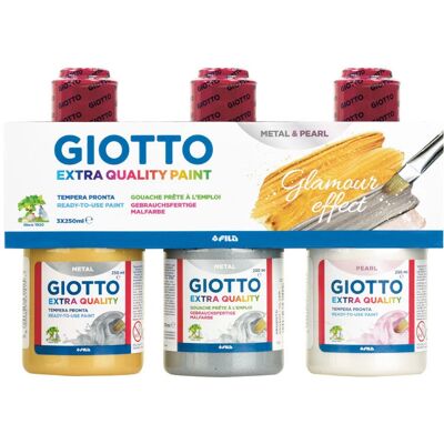 Giotto Modelo 542600 Pintura Artística - Metálica y Perla - 3x250ml Giotto Modelo 542600 Pintura Artística - Metálica y Perla - 3x250ml