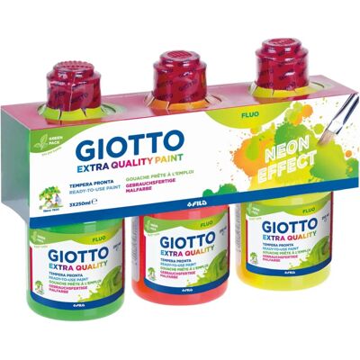 Giotto Neon Schulmalfarben - 250ml - Fluoreszierender Neon-Effekt Giotto Neon Schulmalfarben - 250ml - Fluoreszierender Neon-Effekt