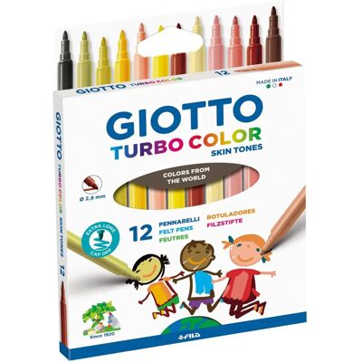 Marcadores Tons de Pele Giotto - Punta fina 2,8mm - Marcadores Marcadores Tons de Pele Giotto - Punta fina 2,8mm - Marcadores