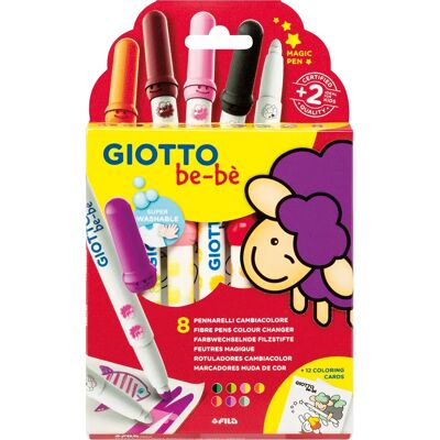 Giotto Be-Be' Kleurmarkerset 8 stuks - Cambiacolore Markers Giotto Be-Be' Kleurmarkerset 8 stuks - Cambiacolore Markers