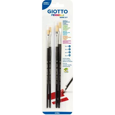 Giotto 577 Ensemble de 4 Pinceaux Plate - Set de Pinceaux - Publicité Giotto 577 Ensemble de 4 Pinceaux Plate - Set de Pinceaux - Publicité
