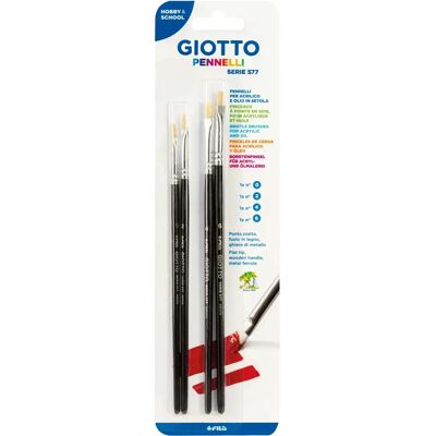 Ensemble de Pinceaux Giotto Modèle 577 - Convient pour acrylique et huile - Publicité Ensemble de Pinceaux Giotto Modèle 577 - Convient pour acrylique et huile - Publicité