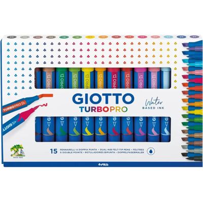 Marcadores Giotto TurboPRO - Punta doble - 15 colores Marcadores Giotto TurboPRO - Punta doble - 15 colores