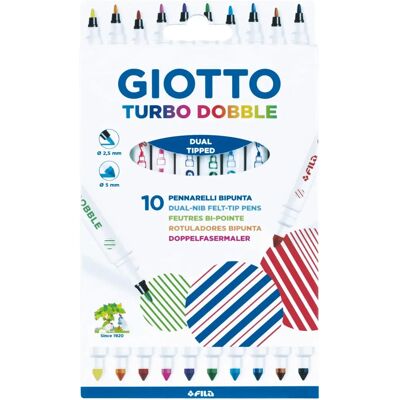 Giotto Turbo Dobble stylos à double pointe - 10 pièces - Publicité Giotto Turbo Dobble stylos à double pointe - 10 pièces - Publicité