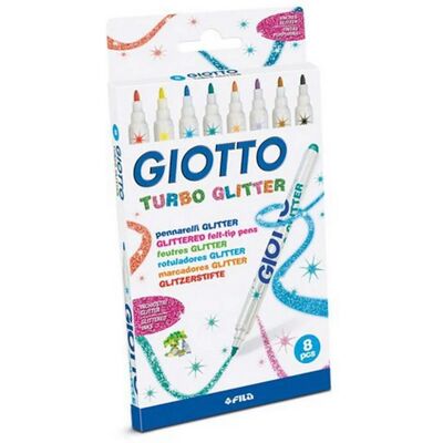 Giotto Turbo Glitter Felt Tip Pens - Multicolour - Set of 10 Giotto Turbo Glitter Felt Tip Pens - Multicolour - Set of 10