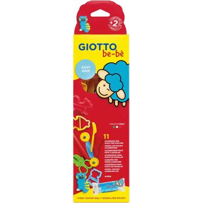 Giotto - Conjunto de acessórios de modelagem - 10 peças + 50 g de plastilina Giotto - Conjunto de acessórios de modelagem - 10 peças + 50 g de plastilina