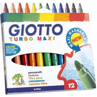 Caneta de feltro Giotto Turbo Maxi - Preto - 12 pcs Caneta de feltro Giotto Turbo Maxi - Preto - 12 pcs