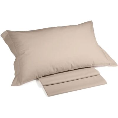 Ensemble de Literie en Coton Uni Marron - Caleffi Ensemble de Literie en Coton Uni Marron - Caleffi