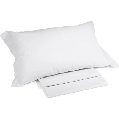 Caleffi - Ensemble de linge de lit en coton uni - Blanc Caleffi - Ensemble de linge de lit en coton uni - Blanc