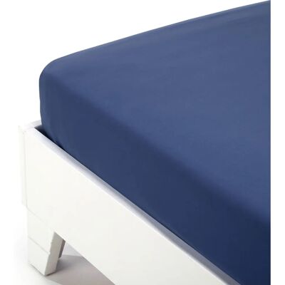 Drap-housse en coton bleu Caleffi - Literie Drap-housse en coton bleu Caleffi - Literie