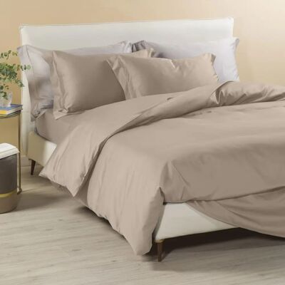 Caleffi Taupe Katoenen Satijn Donsdekenhoes Set Caleffi Taupe Katoenen Satijn Donsdekenhoes Set