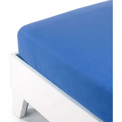 Drap-housse en flanelle bleue Caleffi - Literie Drap-housse en flanelle bleue Caleffi - Literie