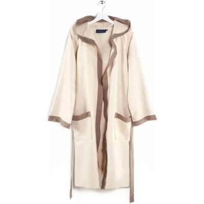 Peignoir à capuche en microfibre beige Caleffi XXL Peignoir à capuche en microfibre beige Caleffi XXL