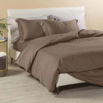 Ensemble de housse de couette en satin de coton Caleffi - Marron Ensemble de housse de couette en satin de coton Caleffi - Marron