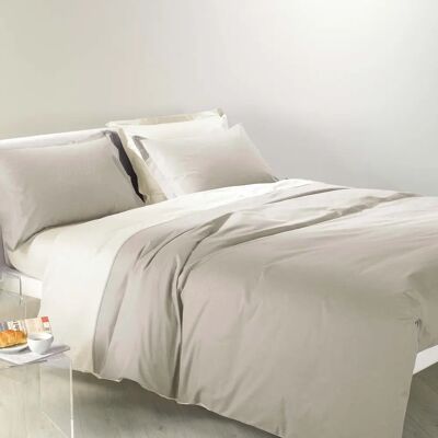 Caleffi - Ensemble de housses de duvet bicolores en coton - Beige Caleffi - Ensemble de housses de duvet bicolores en coton - Beige