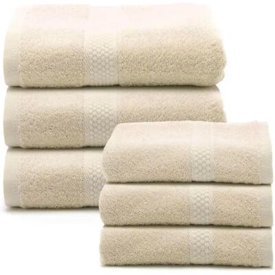 Ensemble de serviettes en éponge de coton beige - Caleffi Ensemble de serviettes en éponge de coton beige - Caleffi