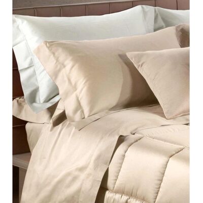 Ensemble de Literie Satin de Coton Caleffi Ivoire - Double Ensemble de Literie Satin de Coton Caleffi Ivoire - Double