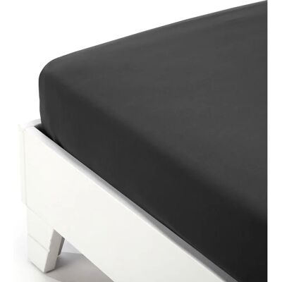 Caleffi - Drap-housse en coton uni noir - Linge de lit Caleffi - Drap-housse en coton uni noir - Linge de lit
