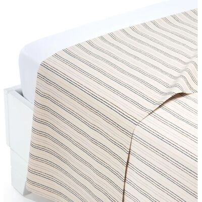 Caleffi - Drap plat en coton géométrique taille simple - Beige Caleffi - Drap plat en coton géométrique taille simple - Beige