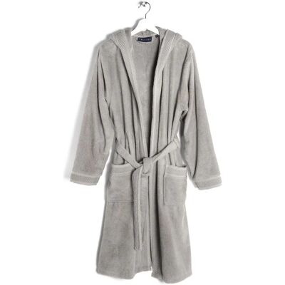 Caleffi - Robe de Bain à Capuche Gim Gris - Peignoir en Coton Caleffi - Robe de Bain à Capuche Gim Gris - Peignoir en Coton