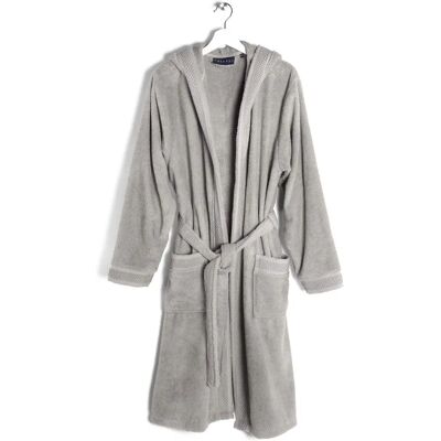Caleffi - Peignoir à capuche Gim 100% coton - Gris Caleffi - Peignoir à capuche Gim 100% coton - Gris