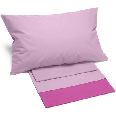 Caleffi Orchidea - Viola Ensemble de linge de lit en coton bicolore Caleffi Orchidea - Viola Ensemble de linge de lit en coton bicolore