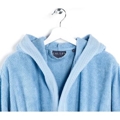 Peignoir à capuche turquoise Caleffi - Peignoir en coton Peignoir à capuche turquoise Caleffi - Peignoir en coton