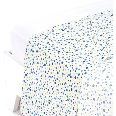 Drap en coton à pois bleus Caleffi - Lit double Drap en coton à pois bleus Caleffi - Lit double