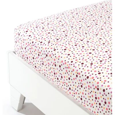 Drap-housse à pois corail Caleffi - Linge de lit Drap-housse à pois corail Caleffi - Linge de lit
