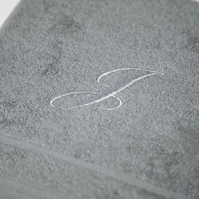 Toalla gris de algodón Caleffi con toalla para invitados Toalla gris de algodón Caleffi con toalla para invitados
