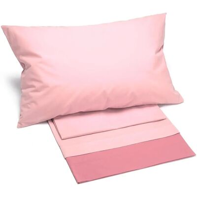 Caleffi - Ensemble de linge de lit en coton pour double - Rose corail Caleffi - Ensemble de linge de lit en coton pour double - Rose corail