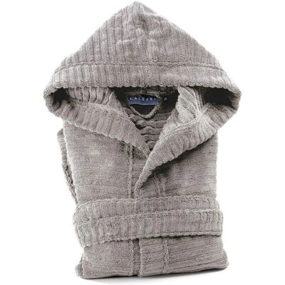 Peignoir à capuche beige en coton - XL/XXL Peignoir à capuche beige en coton - XL/XXL