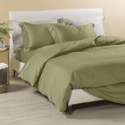 Ensemble de housse de duvet en satin de coton vert - Caleffi Ensemble de housse de duvet en satin de coton vert - Caleffi