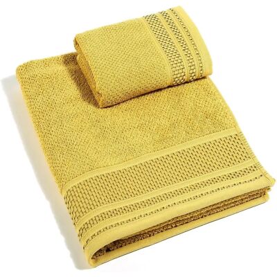 Caleffi - Serviette invité en coton - Or - Ensemble de serviettes de bain et invités Caleffi - Serviette invité en coton - Or - Ensemble de serviettes de bain et invités