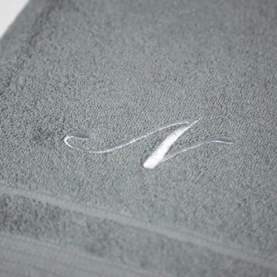 Caleffi Grijze katoenen badhandoek met borduursel - Handdoek Caleffi Grijze katoenen badhandoek met borduursel - Handdoek