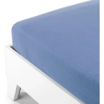 Drap plat en flanelle bleue Caleffi Drap plat en flanelle bleue Caleffi