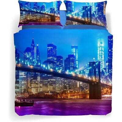 Ensemble housse de duvet Brooklyn en coton de Caleffi - Toutes saisons Ensemble housse de duvet Brooklyn en coton de Caleffi - Toutes saisons