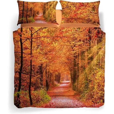 Zestaw poszwy na kołdrę Autumn Leaves z bawełny - Podwójny Zestaw poszwy na kołdrę Autumn Leaves z bawełny - Podwójny