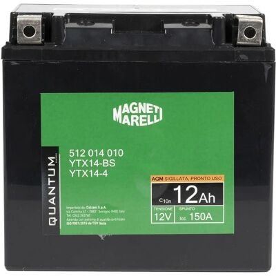 Batterie Magneti Marelli 12V 12AH AGM pour Moto & Scooter - Gauche Batterie Magneti Marelli 12V 12AH AGM pour Moto & Scooter - Gauche